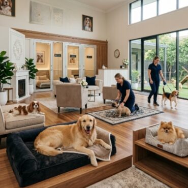 Elegant dog boarding in Bangalore offering safe indoor care for every pet.