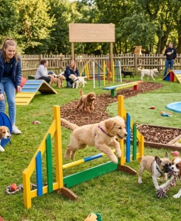Dog adventure park in Bangalore with agility training and outdoor play