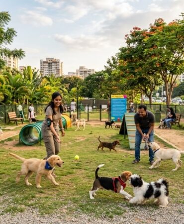 Dog park in Bangalore with fun outdoor play sessions for dogs