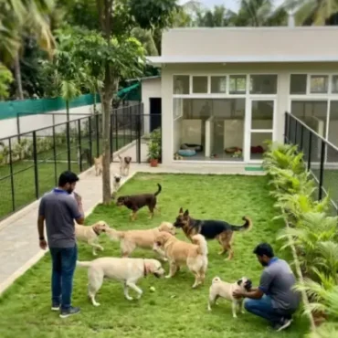 Dog daycare Bangalore with secure outdoor play and expert care