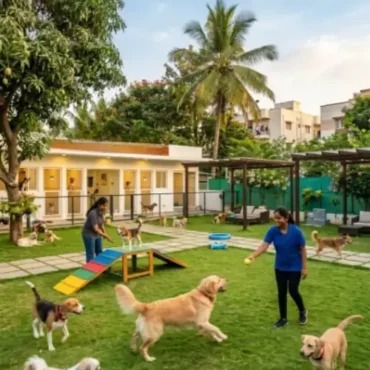 Pet boarding Bangalore offering spacious play area and expert care